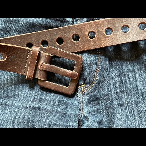 Vintage Gorgeous leather belt women Beautiful Brown - Picture 6 of 8